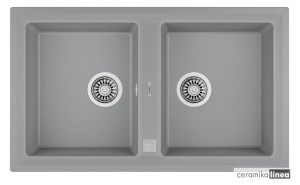 Zlewozmywak do wbudowania z tegranitu kolor aluminium STONE 90 B-TG 2B 115260007 TEKA
