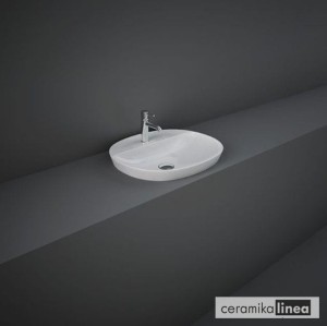 VARIANT umywalka wpuszczana owalna 50x42cm z otworem na baterię  VARDI25001AWHA RAK