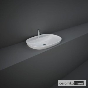 VARIANT umywalka wpuszczana owalna 60x42 cm z otworem na baterię  VARDI36001AWHA  RAK