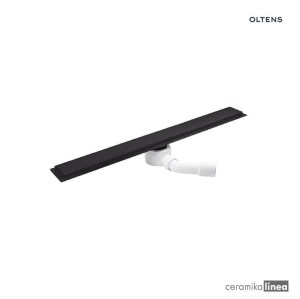 Oltens Langan 60 uniwersalny 2w1 odpływ prysznicowy liniowy 60 cm z kołnierzem czarny mat 30005300