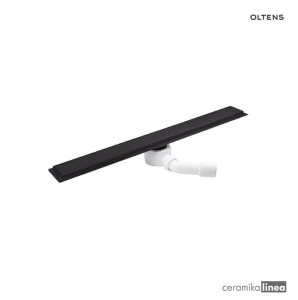 Oltens Langan 70 uniwersalny 2w1 odpływ prysznicowy liniowy 70 cm z kołnierzem czarny mat 30006300