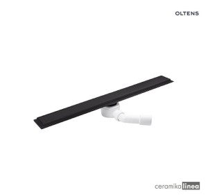 Oltens Langan 80 uniwersalny 2w1 odpływ prysznicowy liniowy 80 cm z kołnierzem czarny mat 30007300
