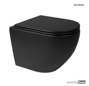 Oltens Hamnes miska WC wisząca PureRim czarny mat 42013300