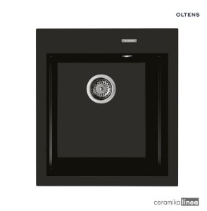 Oltens Gravan zlewozmywak granitowy 1-komorowy 47x51,5 cm czarny mat 72001300