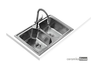 Zlewozmywak do wbudowania ze stali szlachetnej  PREMIUM 2B 80 11128008