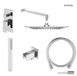 Zestaw Oltens Gota bateria podtynkowa z deszczownicą 30 cm Sondera (S) i kompletem prysznicowym Sog chrom 36601100
