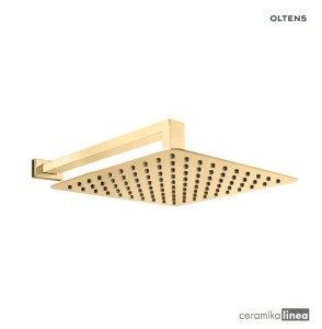 Oltens Vindel (S) Lagan (S) deszczownica 30 cm kwadratowa z ramieniem ściennym złoty połysk 36014800