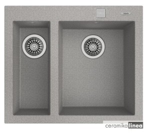 Zlewozmywak do wbudowania z tegranitu kolor szary kamienny FORSQUARE 2B 590 TG 115260020 TEKA