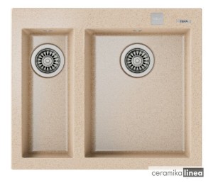 Zlewozmywak do wbudowania z tegranitu kolor beżowy avena FORSQUARE 2B 590 TG 115260021 TEKA