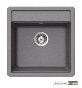 Zlewozmywak do wbudowania z tegranitu kolor aluminium Menorca 50 S-TG 40144576