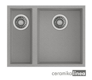 Zlewozmywak podwieszany z tegranitu kolor kamienny szary SQUARE 2B 560 TG  115260030 TEKA