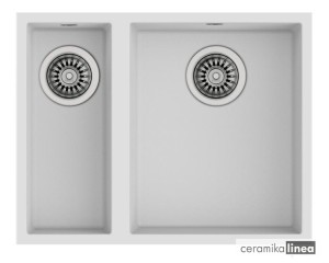 Zlewozmywak podwieszany z tegranitu kolor arktyczny biały SQUARE 2B 560 TG  115260033 TEKA