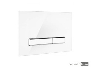 Oltens Torne przycisk spłukujący do WC szklany biały/chrom/biały 57200000