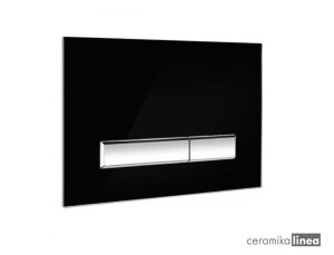 Oltens Torne przycisk spłukujący do WC szklany czarny/chrom 57200310