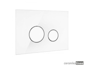 Oltens Lule przycisk spłukujący do WC szklany biały/chrom/biały 57201000