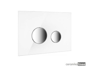 Oltens Lule przycisk spłukujący do WC szklany biały/chrom 57201010