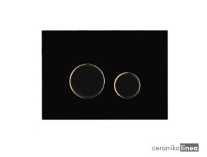 Oltens Lule przycisk spłukujący do WC czarny mat/złoty mat/czarny mat 57106300