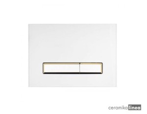 Oltens Torne przycisk spłukujący do WC biały/złoty mat/biały 57105000