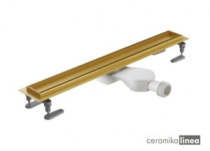  Stilio Gold Odpływ liniowy złoty z rusztem do wklejenia płytki INEX.1515.600.P.GL