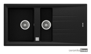 Zlewozmywak do wbudowania z tegranitu Maestro STONE kolor onyks czarny 60 B-TG 1½B 1D 115360010 TEKA