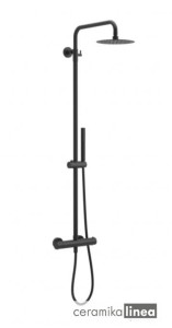  Zestaw prysznicowy termostatyczny Rain Round czarny ARAC.SY.107BL