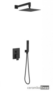  Keria Zestaw prysznicowo-wannowy podtynkowy 3F, czarny mat AREX.SET.2047BL