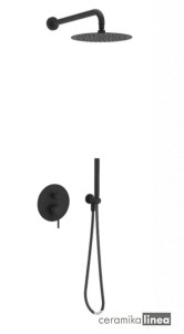  Seria Pi Zestaw prysznicowo-wannowy podtynkowy 3F, czarny AREX.SET.1247BL
