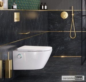 Toaleta myjąca S2 Dakota 2.0 produkt złożony, pokrętło kolor złoty połysk