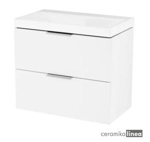 Blanko Szafka biała z umywalką bez otworu, rozmiar 65 uchwyt chrom Produkt złożony 