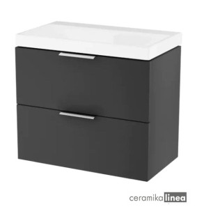 Blanko Szafka czarna z umywalką bez otworu, rozmiar 65 uchwyt chrom Produkt złożony 