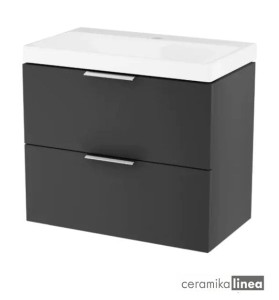 Blanko Szafka czarna z umywalką z otworem, rozmiar 65 uchwyt chrom Produkt złożony  