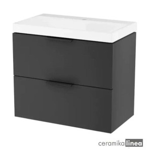 Blanko Szafka czarna z umywalką z otworem, rozmiar 65 uchwyt czarny Produkt złożony 