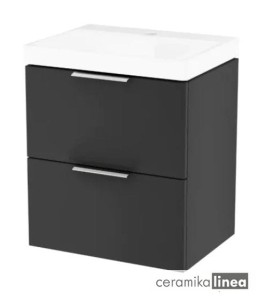 Blanko Szafka czarna z umywalką z otworem, rozmiar 49 uchwyt chrom Produkt złożony  