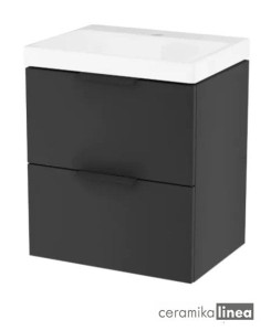 Blanko Szafka czarna z umywalką z otworem, rozmiar 49 uchwyt czarny Produkt złożony  