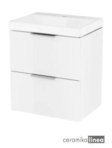 Blanko Szafka biała z umywalką z otworem, rozmiar 49 uchwyt chrom Produkt złożony  