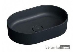 Umywalka nablatowa OVO M+ kolor black lava, 55 x 36 cm OVOUNBLV Omnires 