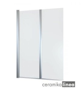 Oltens Fulla parawan nawannowy 2-częściowy 98x140 cm chrom/szkło przezroczyste 23204100