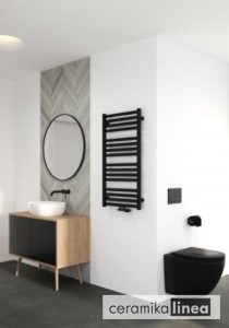 Oltens Vanlig grzejnik łazienkowy 96x50 cm czarny mat 55007300