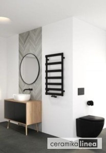 Oltens Varme grzejnik łazienkowy 89,5x50 cm czarny mat 55000300