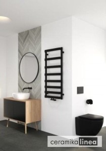 Oltens Varme grzejnik łazienkowy 108,5x50 cm czarny mat 55001300