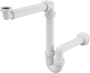 Małogabarytowy półsyfon umywalkowy DN40 z nakrętką 5/4" A434 ALCA