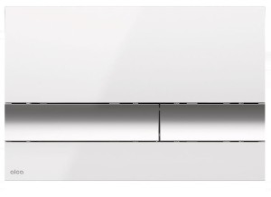 Przycisk sterujący do systemów podtynkowych. biały-połysk/chrom-połysk M1720-1 ALCA