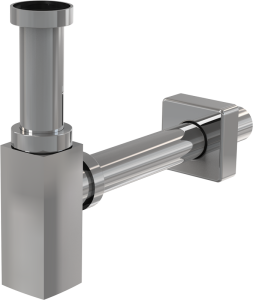 Półsyfon umywalkowy DN32 DESIGN metalowy. kwadratowy A401 ALCA