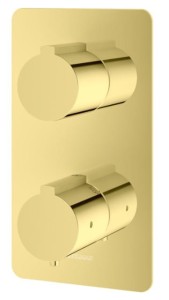 EXPERIENCE bateria podtynkowa wannowa termostatyczna złota QW433EGD 3 wyjścia wody Kohlman