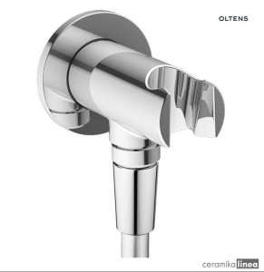 Oltens Hvita przyłącze kątowe z uchwytem okrągłe chrom 39304100