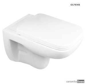 Oltens Ribe miska WC wisząca PureRim z deską wolnoopadającą biała 42010000