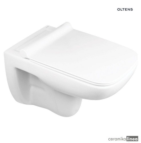 Oltens Ribe miska WC wisząca PureRim z deską wolnoopadającą Slim biała 42011000.jpg