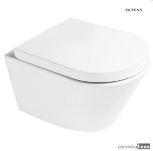 Zestaw Oltens Jog miska WC wisząca PureRim z powłoką SmartClean z deską wolnoopadającą 42504000