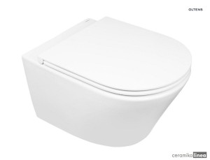 Zestaw Oltens Jog miska WC wisząca PureRim z powłoką SmartClean z deską wolnoopadającą Slim 42505000