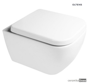 Zestaw Oltens Vernal miska WC wisząca PureRim z powłoką SmartClean z deską wolnoopadającą 42506000